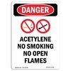 Signmission Safety Sign, OSHA Danger, 14" Height, Aluminum, Acetylene No Smoking, Portrait OS-DS-A-1014-V-1016